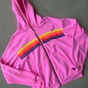 Aviator Nation Zip-Up Hoodie Hot Pink